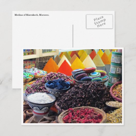 Carte Postale épices de Marrakech (Devant / Derrière)