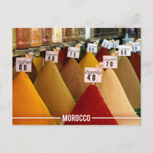 Carte Postale Épices marocaines, épices essentielles au Maroc