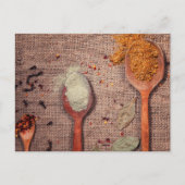 Carte Postale Épices sur cuillères (Devant)