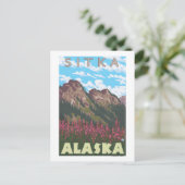 Carte Postale Épilobe & Montagnes - Sitka, Alaska (Debout devant)
