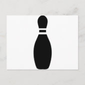 Carte Postale épingle à bowling noir (Devant)