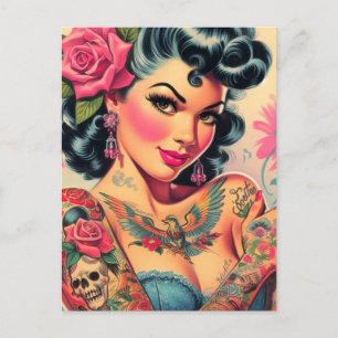 Carte Postale Épingle à tatouage rétro
