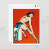 Carte Postale Épingle de fixation Kitty vers le haut (Devant / Derrière)