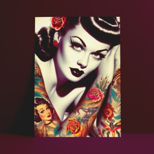 Carte Postale Épingle de glam rétro