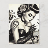 Carte Postale Épingle de goth tatoué rétro (Devant)