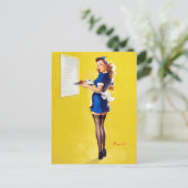 Carte Postale Épingle de la serveuse vers le haut (Debout devant)