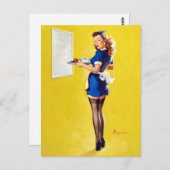 Carte Postale Épingle de la serveuse vers le haut (Devant / Derrière)