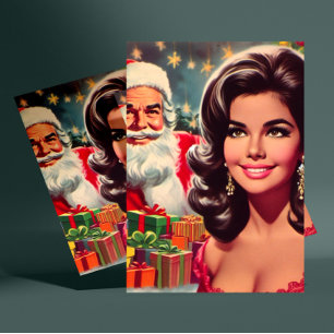 Carte Postale Épingle de Noël vintage