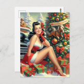 Carte Postale Épingle de Noël Vintage (Devant / Derrière)