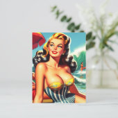 Carte Postale Épingle de Surf vintage (Debout devant)