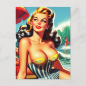 Carte Postale Épingle de Surf vintage (Devant)