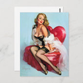 Carte Postale Épingle du coeur vers le haut (Devant / Derrière)