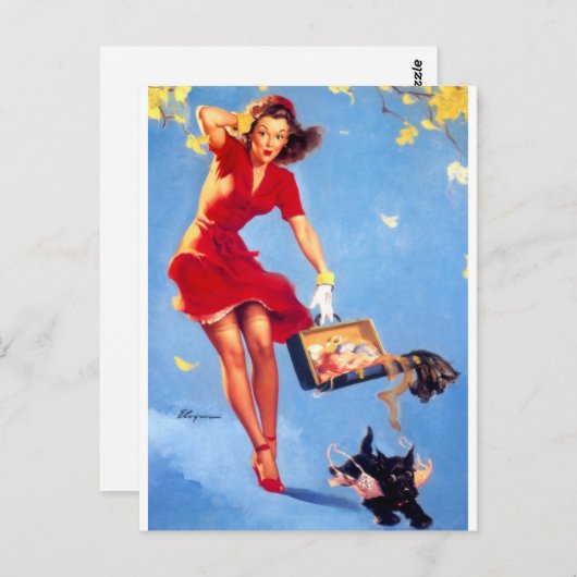 Carte Postale Épingle du jour venteuse (Devant / Derrière)