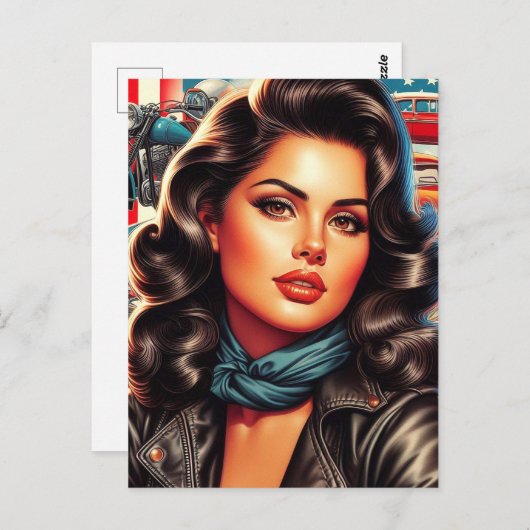 Carte Postale Épingle en cuir (Devant / Derrière)