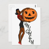 Carte Postale épingle noire halloween (Devant / Derrière)