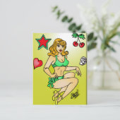 Carte Postale épingle rouge (Debout devant)