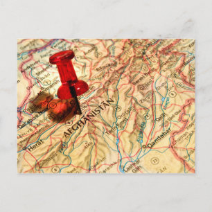 Carte Postale Épingle sur un atlas (Afghanistan)