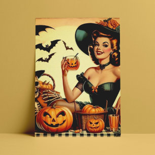 Carte Postale Épingle vintage d'Halloween