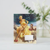 Carte Postale Épingler avec Puppy (Debout devant)