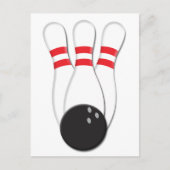 Carte Postale Épingles de bowling et balle (Devant)