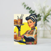 Carte Postale Épinglette de serveuse vintage (Debout devant)