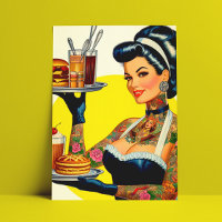Épinglette de serveuse vintage