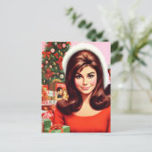 Carte Postale Épinglette vintage Noël mignonne (Debout devant)