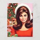 Carte Postale Épinglette vintage Noël mignonne (Devant)