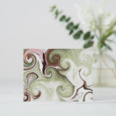 Carte Postale Eponges de mer Coquilles de mer Vert rose blanc (Debout devant)