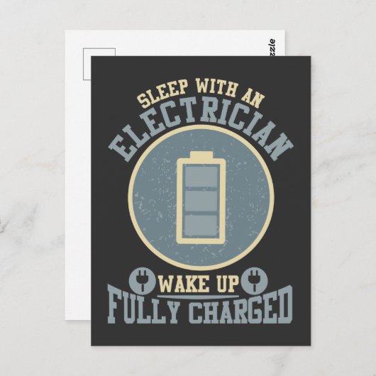 Carte Postale Épouse électricienne Technicien en électricité Mar (Devant / Derrière)