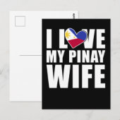 Carte Postale Épouse Pinay Philippines Amour Mari Fier (Devant / Derrière)
