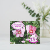 Carte Postale Épouser les souhaits, le champagne et le gâteau de (Debout devant)