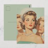 Carte Postale Épouses rétro en style (Devant / Derrière)