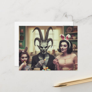 Carte Postale Épouvante effrayante à la table de Pâques