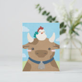 Carte Postale Époux - Vache et poussin (Debout devant)