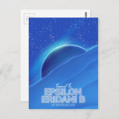 Carte Postale Epsilon Eridani b sci-fi poster voyage (Devant / Derrière)