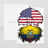 Carte Postale Equateur Drapeau Equatorien Américain Arbre (Devant / Derrière)