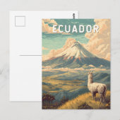 Carte Postale Equateur Illustration Voyage Art Vintage (Devant / Derrière)