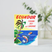 Carte Postale Équateur, pêche et soleil, voyage vintage (Debout devant)