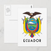 Carte Postale Equateur - symbole/blason/drapeau/couleurs/emblème (Devant / Derrière)