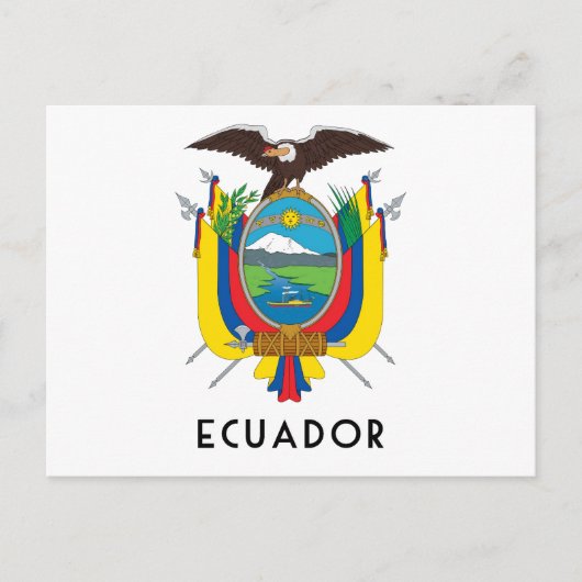 Carte Postale Equateur - symbole/blason/drapeau/couleurs/emblème (Devant)
