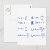 Carte Postale équation maxwell physique (Devant / Derrière)