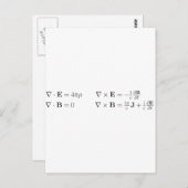 Carte Postale équations de Maxwell, forme différentielle, cgs (Devant / Derrière)