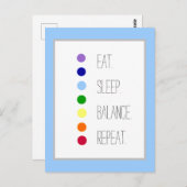 Carte Postale Equilibre de sommeil Manger Design Chakra simple (Devant / Derrière)