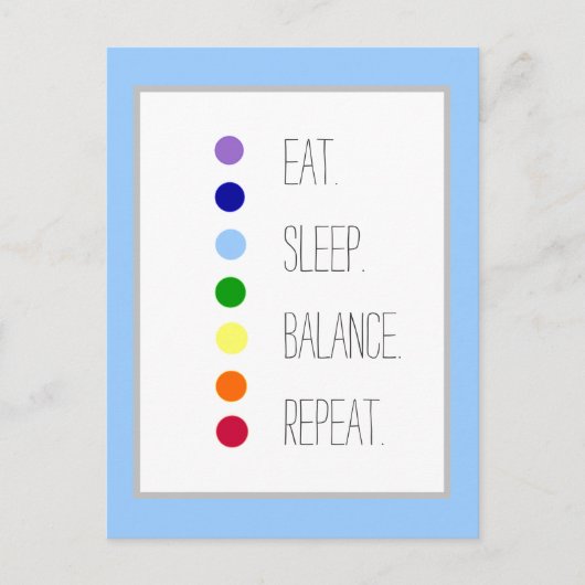 Carte Postale Equilibre de sommeil Manger Design Chakra simple (Devant)