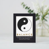 Carte Postale équilibre yoga yin yang avec citation (Debout devant)