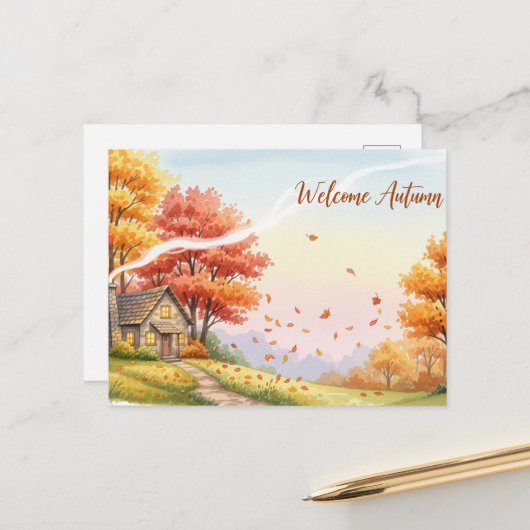 Carte Postale Équinoxe automne (Devant/Arrière en situation)