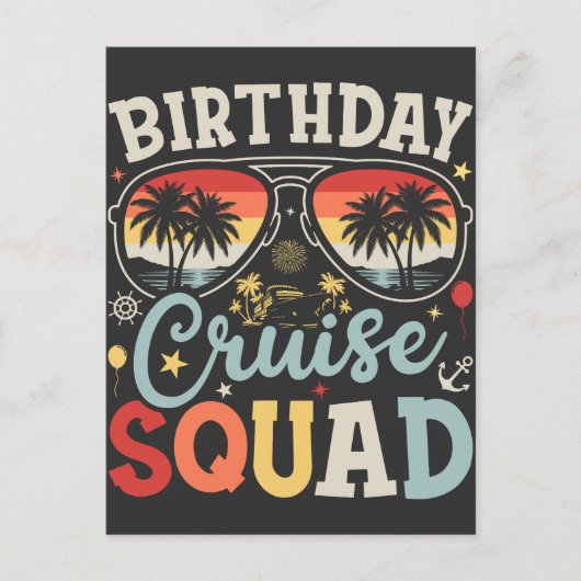 Carte Postale Équipage de croisière d'anniversaire Groupe famili (Devant)