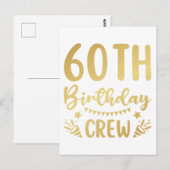 Carte Postale Équipe 60e anniversaire 60 Crew de fête (Devant / Derrière)