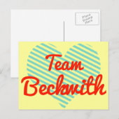 Carte Postale Équipe Beckwith (Devant / Derrière)